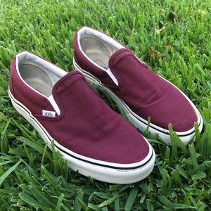 Vans Maroon Slip Ons